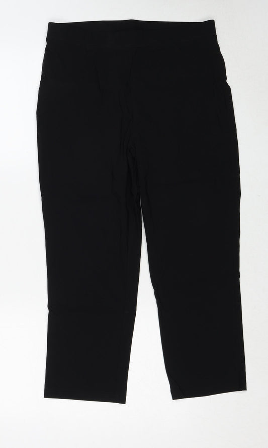 Pebble Bay Womens Black Viscose Trousers Size 12 Regular