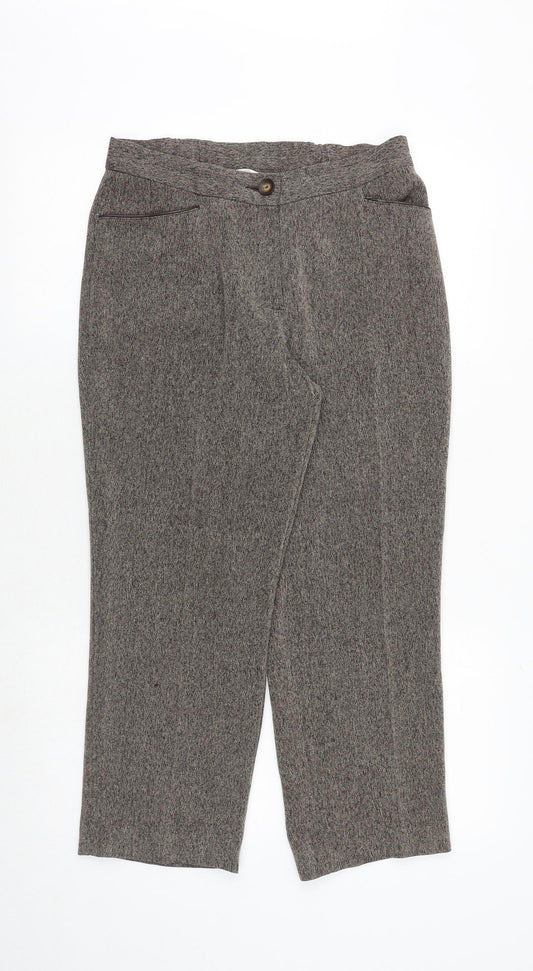 Marks and Spencer Womens Brown Polyester Dress Pants Trousers Size 10 Regular Zip