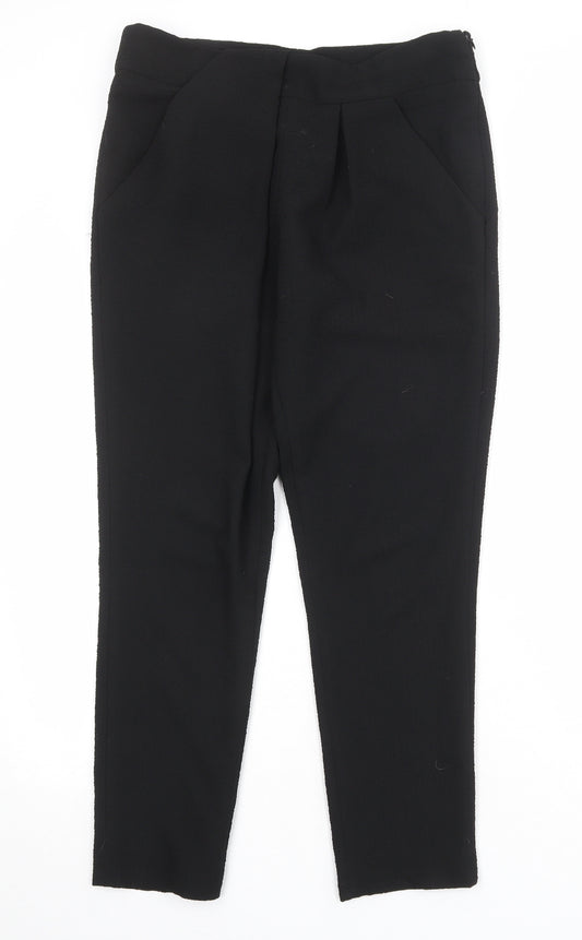 Hoss Womens Black Polyester Chino Trousers Size 12 Regular Zip