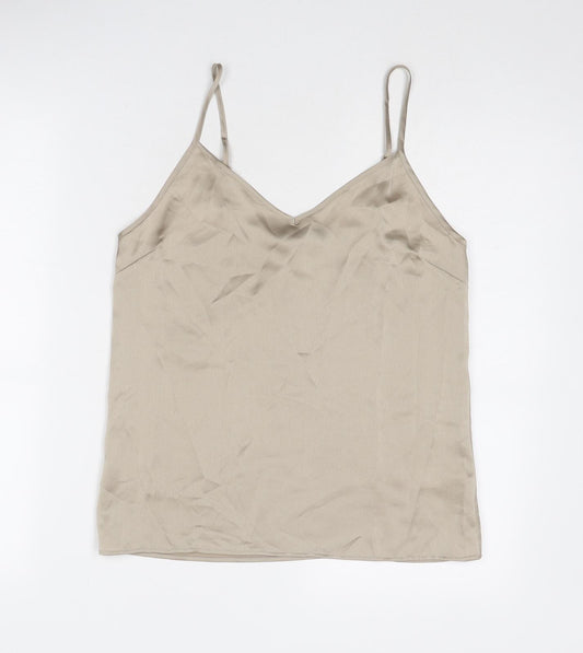 Marks and Spencer Womens Beige Polyester Camisole Tank Size 8 V-Neck