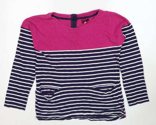 Joules Womens Multicoloured Round Neck Striped Cotton Pullover Jumper Size 12