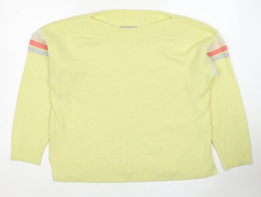 Oliver Bonas Womens Yellow Round Neck Acrylic Pullover Jumper Size 14