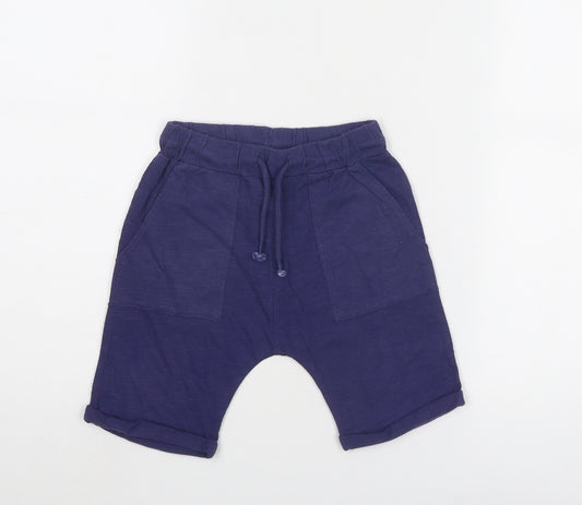 NEXT Boys Blue Cotton Jogger Trousers Size 3-4 Years Regular Drawstring
