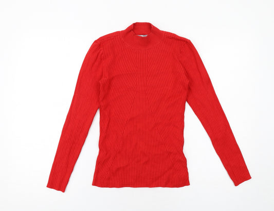 H&M Womens Red Cotton Basic T-Shirt Size XS Round Neck