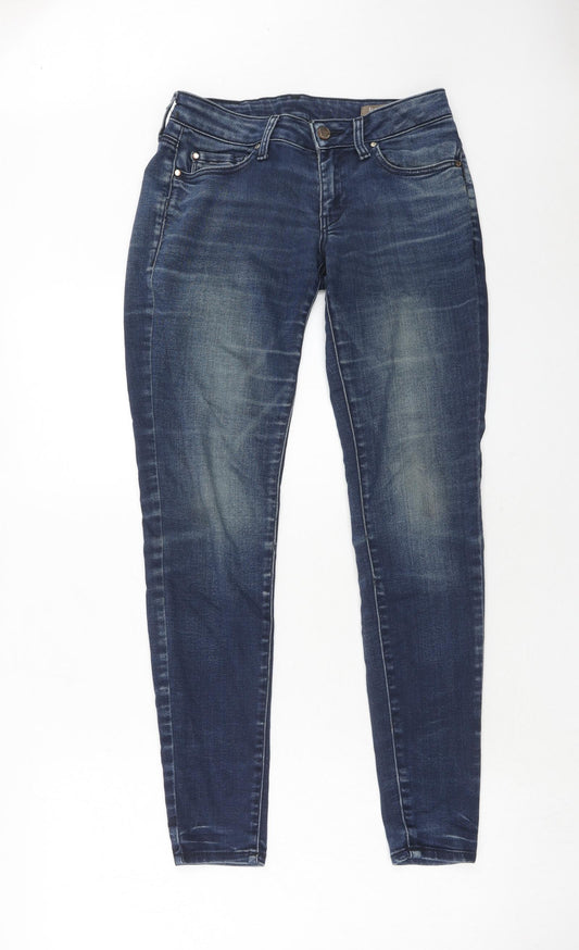 Mango Womens Blue Cotton Skinny Jeans Size 6 Regular Zip