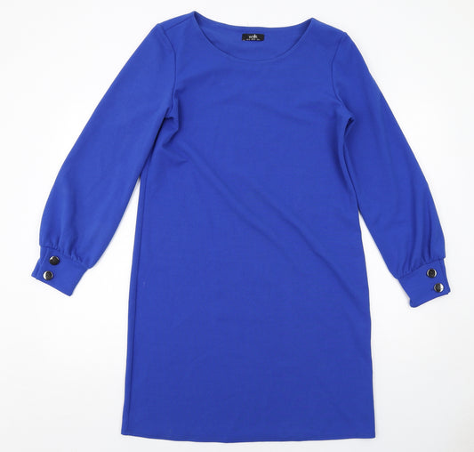 Wallis Womens Blue Polyester A-Line Size 12 Round Neck Pullover