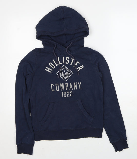 Hollister Womens Blue Cotton Pullover Hoodie Size XS Pullover