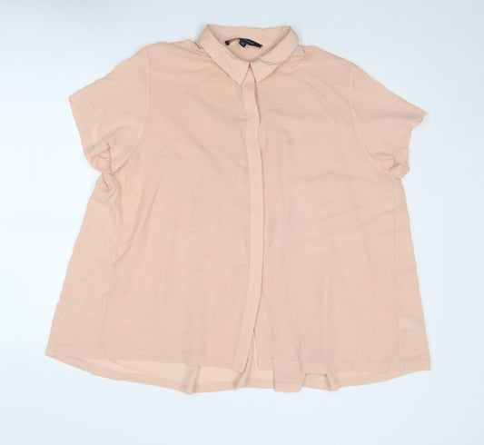 French Connection Womens Pink Polyester Basic Button-Up Size XS Collared