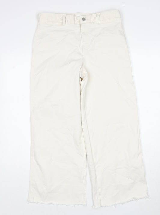 Gap Womens White Cotton Wide-Leg Jeans Size 6 Regular Zip