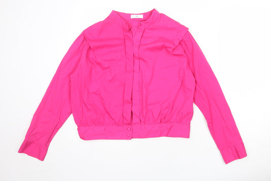 La Redoute Womens Pink Cotton Basic Blouse Size 12 V-Neck