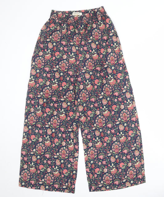 People Tree Womens Blue Floral Lyocell Trousers Size 8 Regular