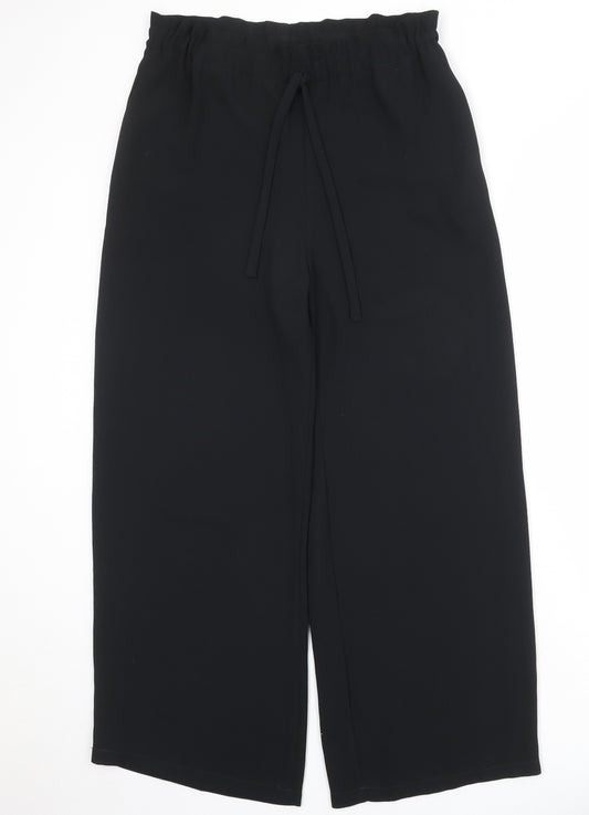 House of Fraser Womens Black Polyester Trousers Size 12 Regular