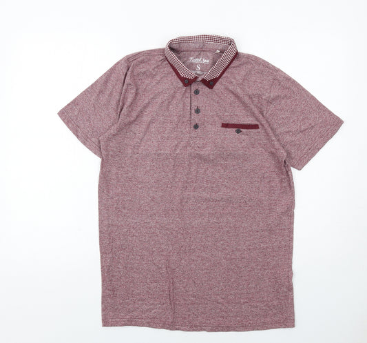 Twisted Soul Mens Red Cotton Polo Size S Collared Button