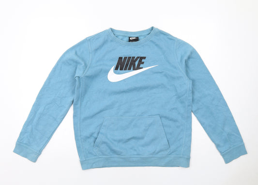 Nike Womens Blue Cotton Pullover Sweatshirt Size XL Pullover
