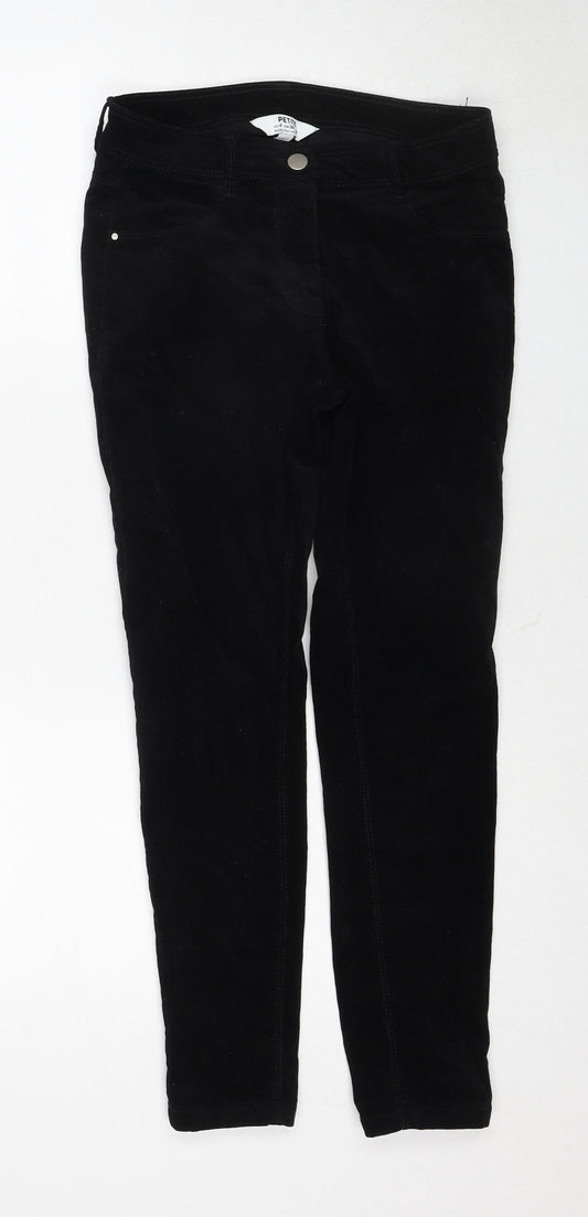Dorothy Perkins Womens Black Cotton Trousers Size 8 Regular Zip