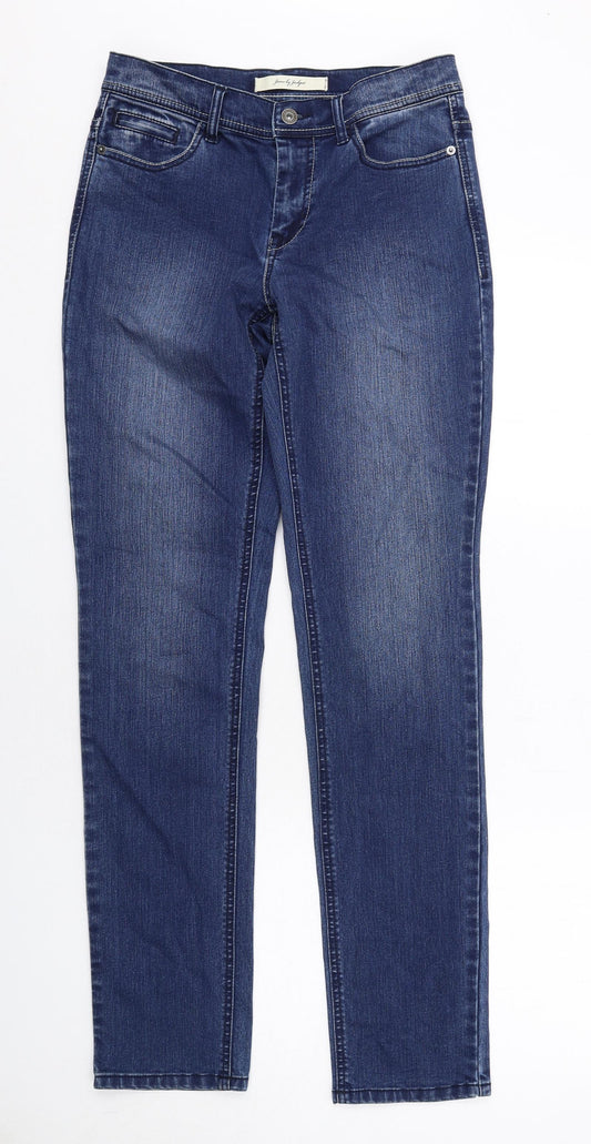 Jackpot Womens Blue Cotton Skinny Jeans Size 12 L34 in Regular Zip