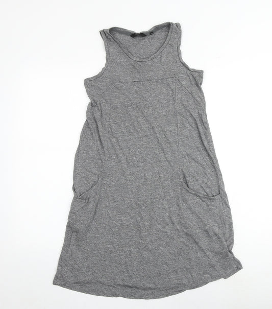 NEXT Womens Grey Polyester Tank Dress Size 8 Round Neck Pullover