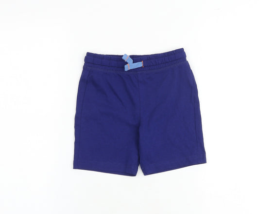 Mothercare Boys Blue 100% Cotton Sweat Shorts Size 3-4 Years Regular Drawstring