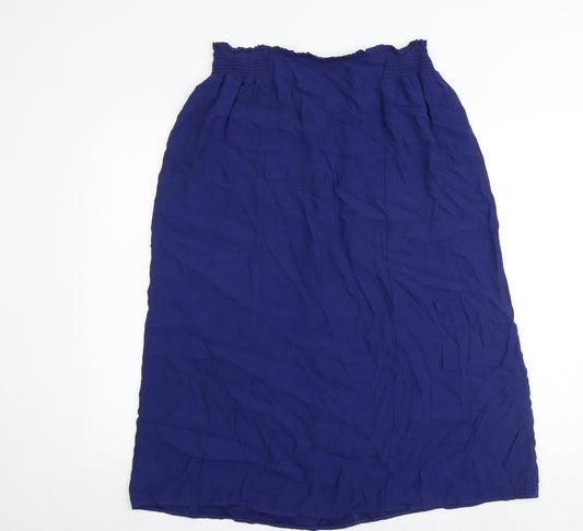 Marks and Spencer Womens Blue Polyester A-Line Skirt Size 12