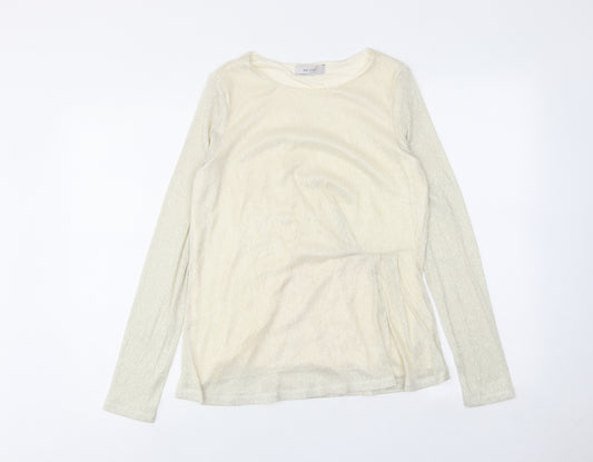 Per Una Womens Ivory Polyester Basic Blouse Size 14 Boat Neck