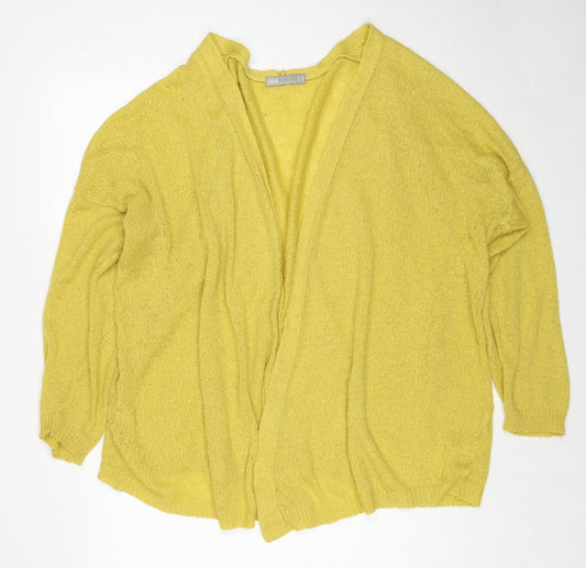 ASOS Womens Yellow V-Neck Acrylic Cardigan Jumper Size 22