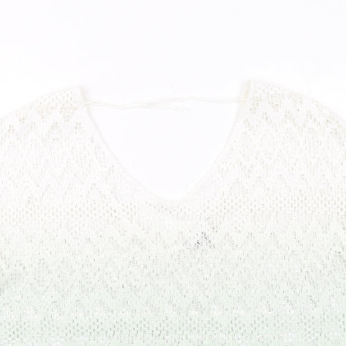 NEXT Womens Green Polyester Basic Blouse Size 10 V-Neck