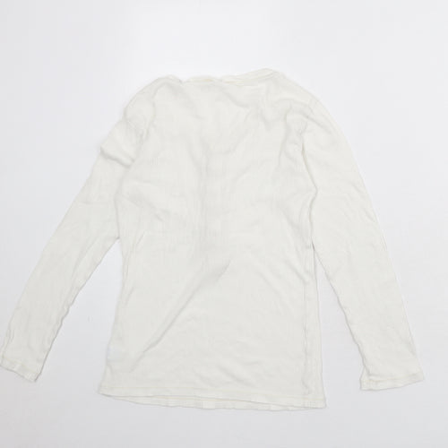 Gap Womens Ivory 100% Cotton Basic Blouse Size S Round Neck