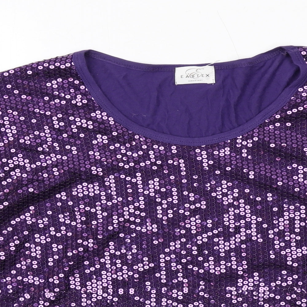 Eastex Womens Purple Viscose Basic Blouse Size 20 Boat Neck