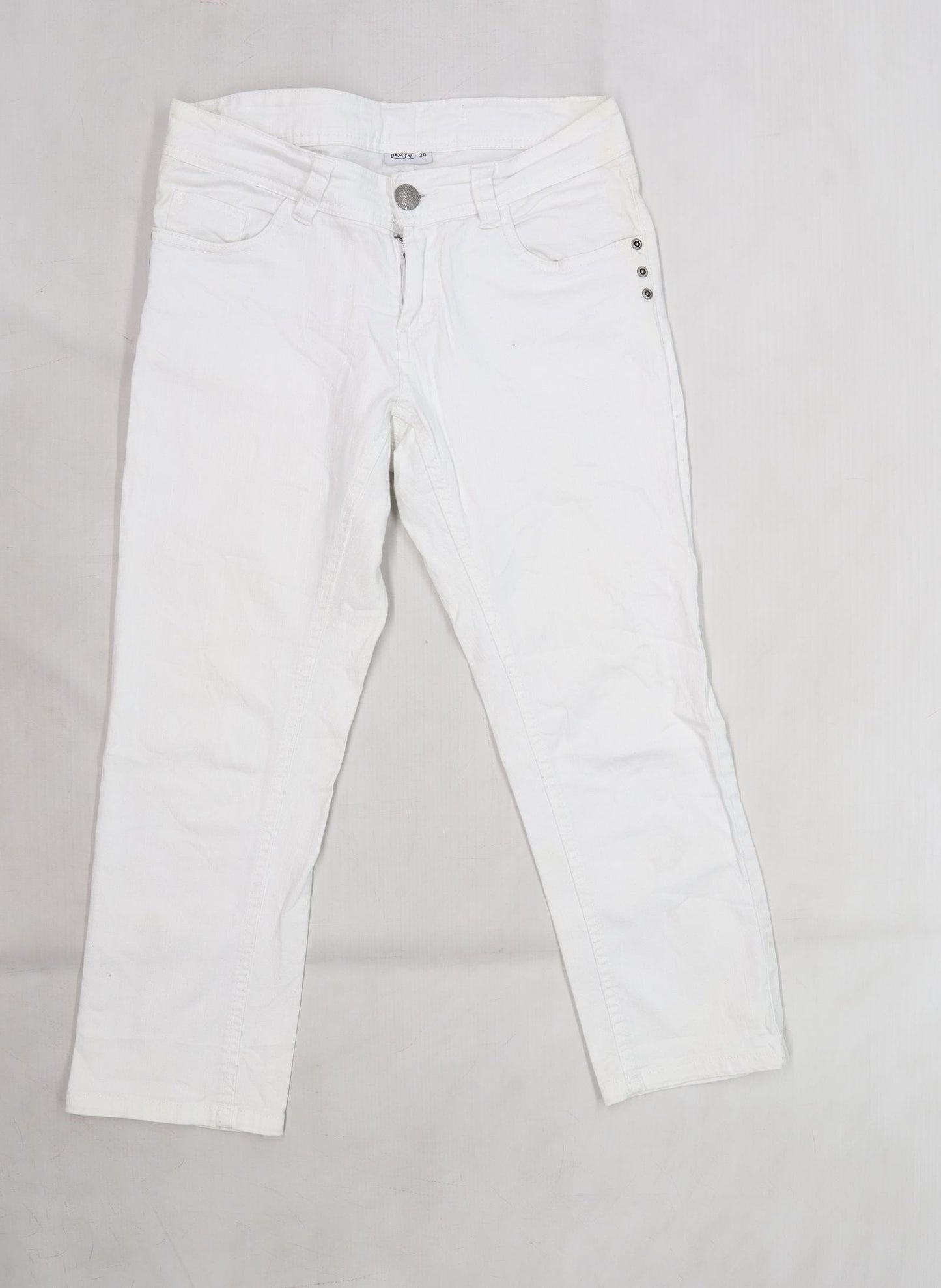OKAY Womens White  Denim Cropped Jeans Size 6 L23 in