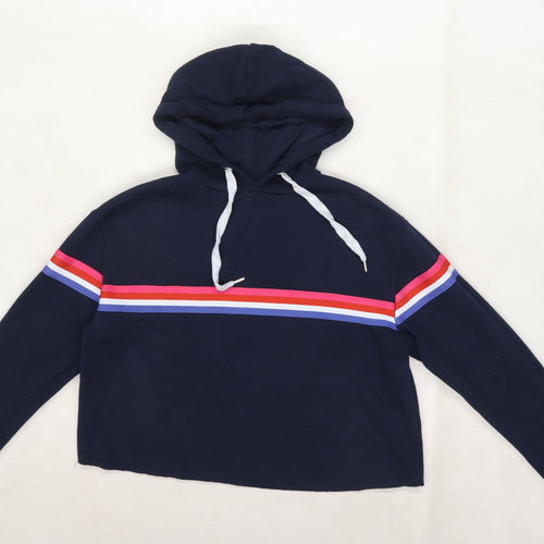 Primark Womens Blue  Jersey Pullover Hoodie Size M  - cropped