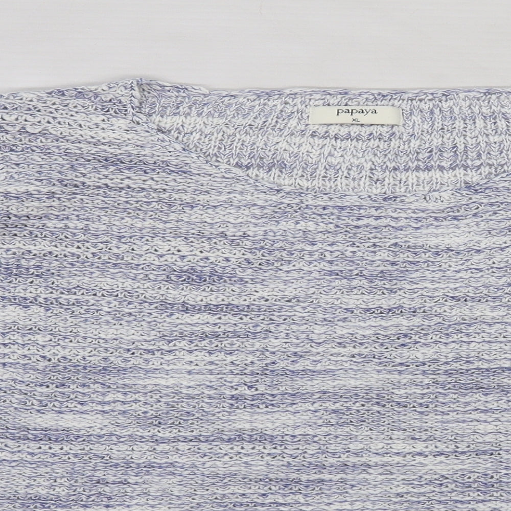 Papaya Womens Blue  Knit Pullover Jumper Size XL