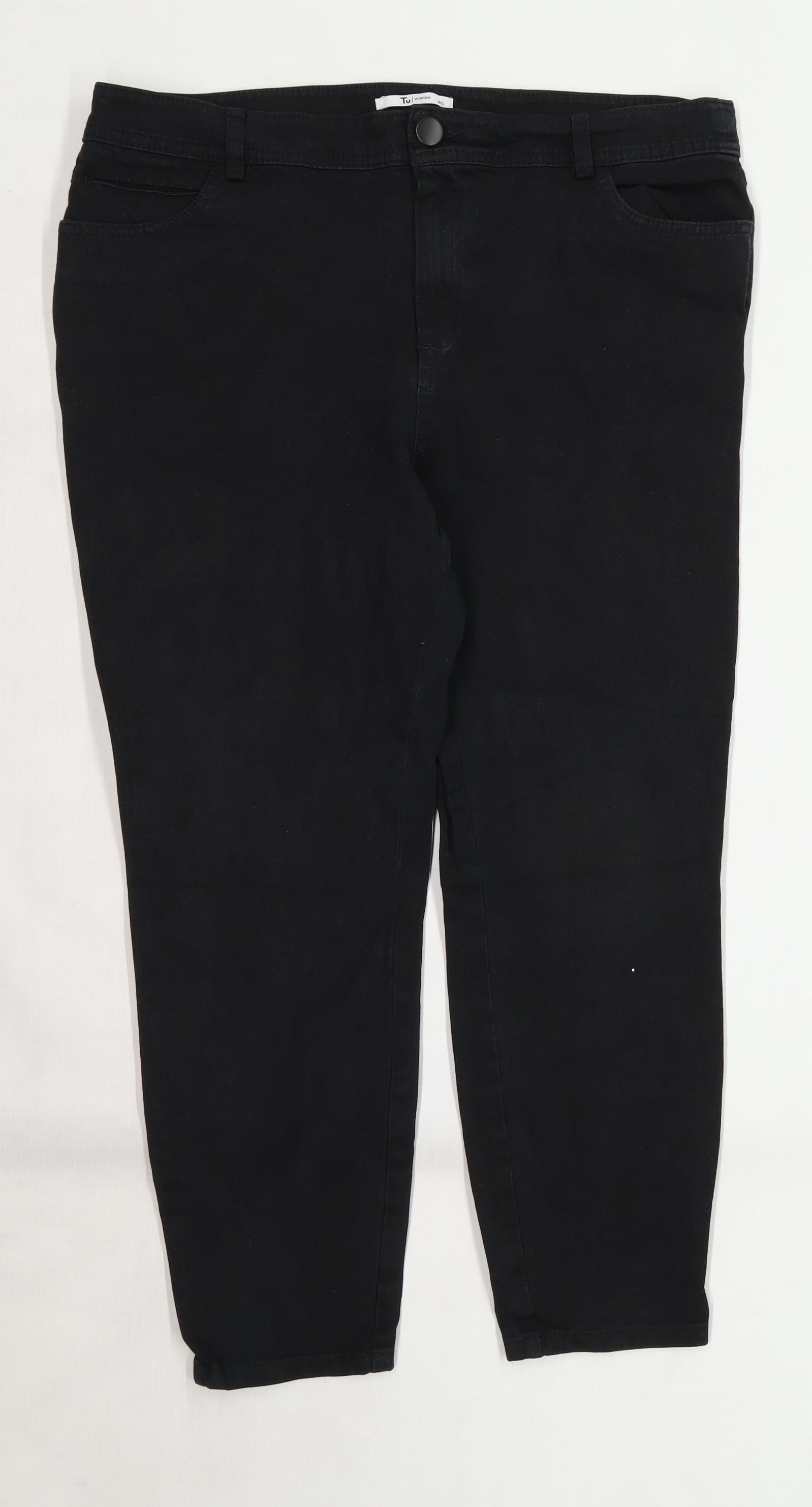 TU Womens Black Denim Skinny Jeans Size 16 L26 in – Preworn Ltd