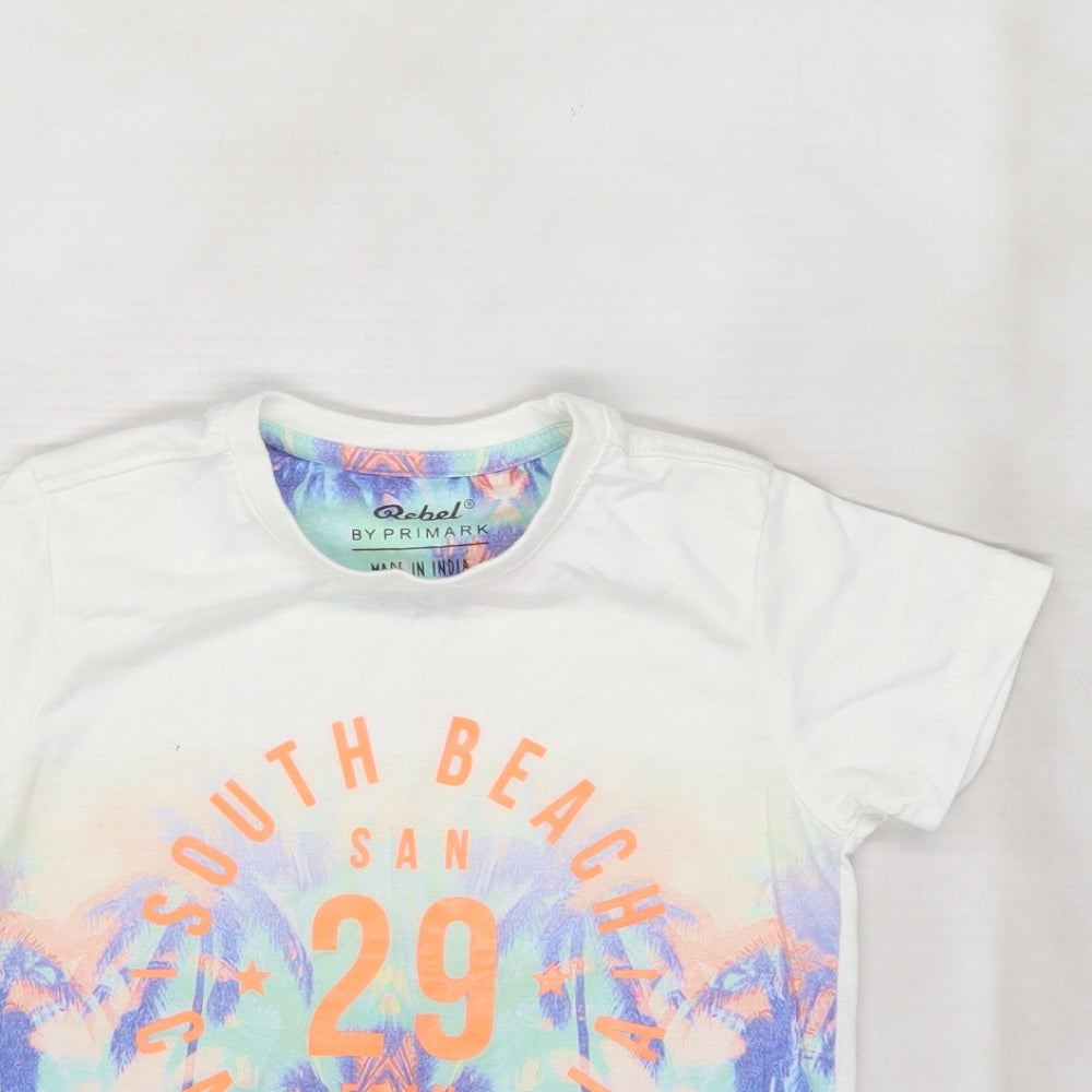 Rebel Boys White   Basic T-Shirt Size 4-5 Years  - South Beach