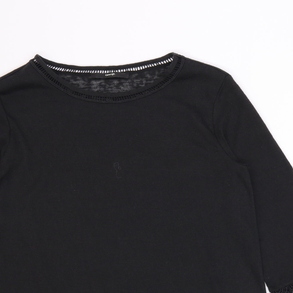 George Womens Black  Jersey Basic T-Shirt Size 8