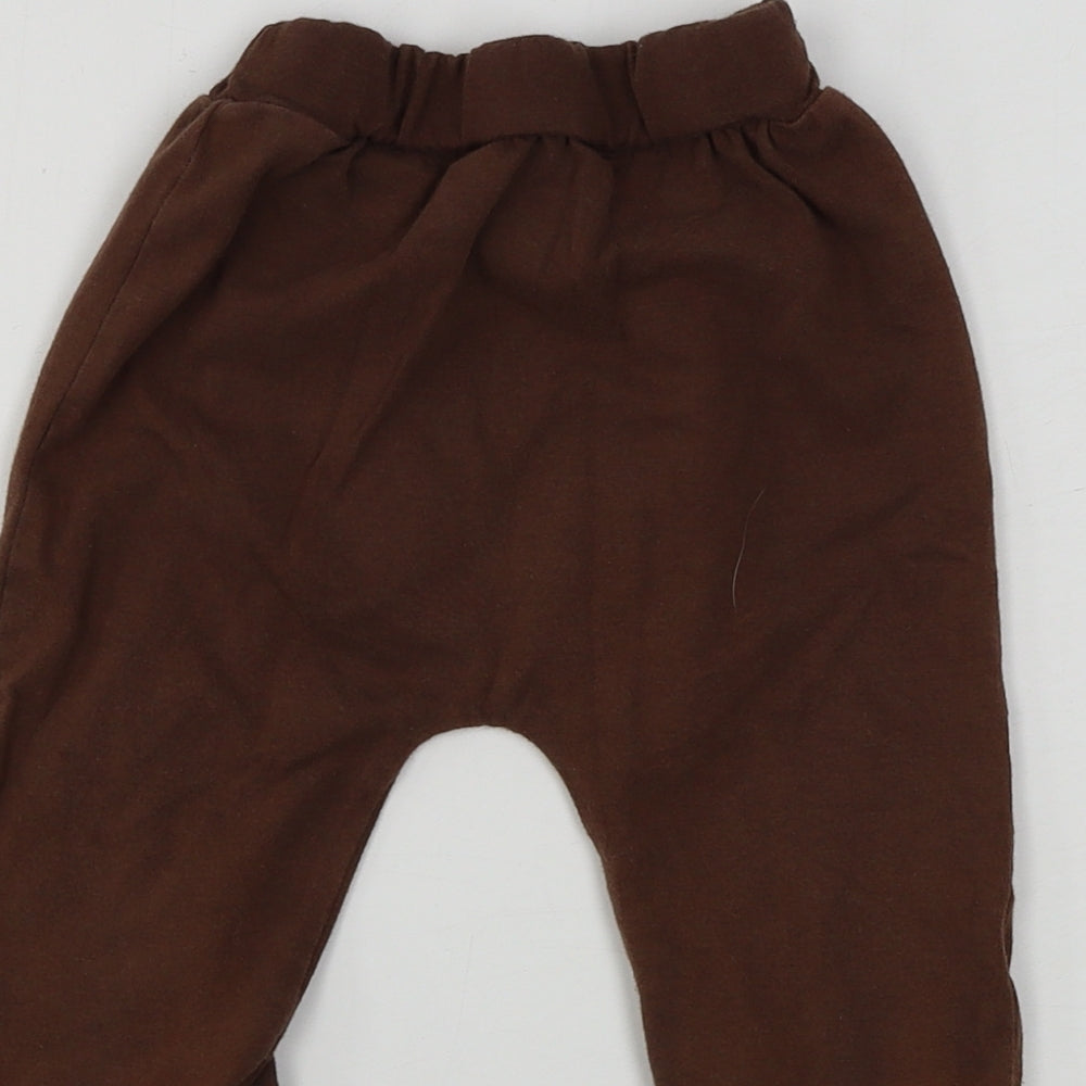 Preworn  Boys Brown  Cotton Sweatpants Trousers Size 2-3 Years  Regular