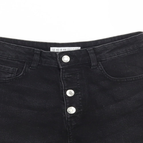 Denim Co Womens Black  Cotton Hot Pants Shorts Size 12 L3 in Regular