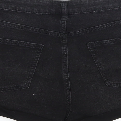 Denim Co Womens Black  Cotton Hot Pants Shorts Size 12 L3 in Regular