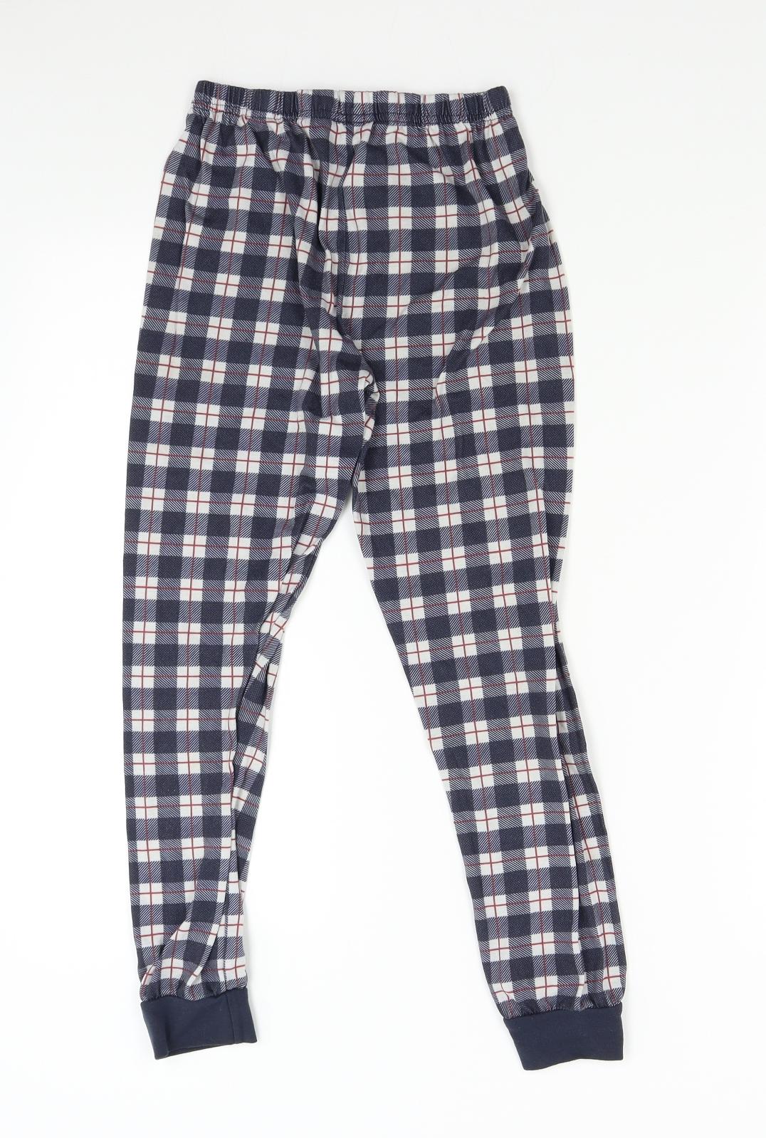 Harry Bear Boys Blue Check Polyester  Pyjama Pants Size 12 Years