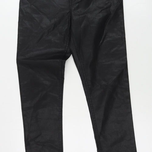 H&M  Womens Black  Cotton Trousers  Size 8 L28 in Regular