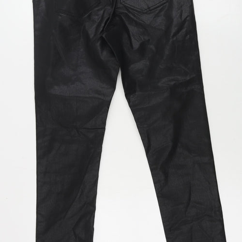 H&M  Womens Black  Cotton Trousers  Size 8 L28 in Regular