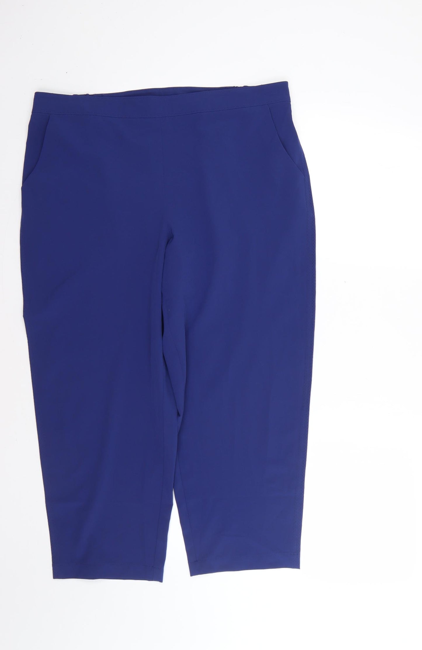 chicos Womens Blue  Polyester Trousers  Size 12 L21 in Regular