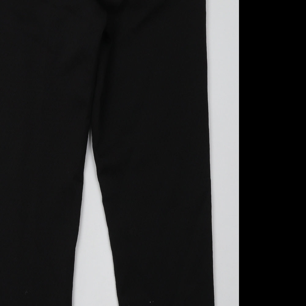 Marks and Spencer Womens Black  Polyester Trousers  Size 14 L30 in Regular Hook & Eye
