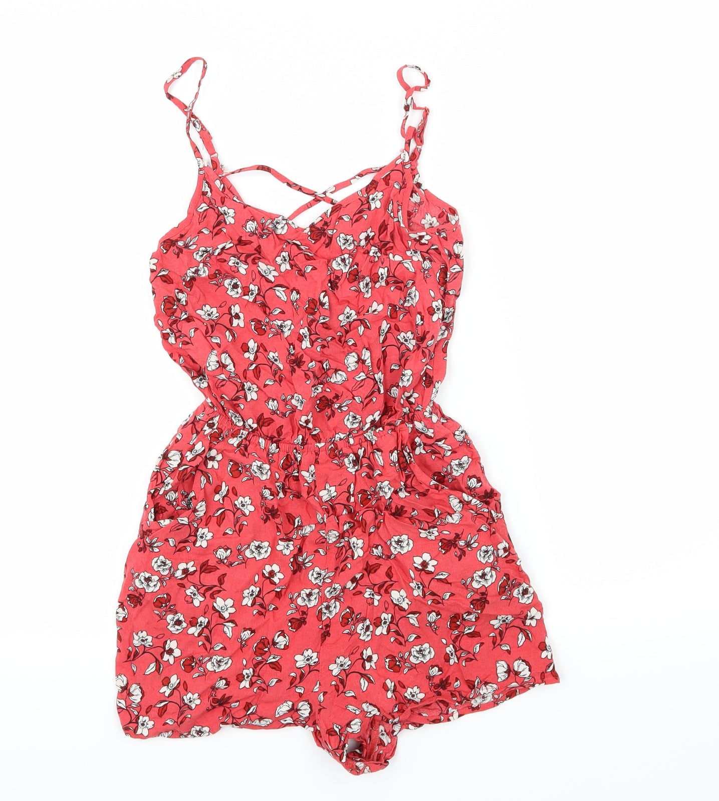 H&m clearance red playsuit