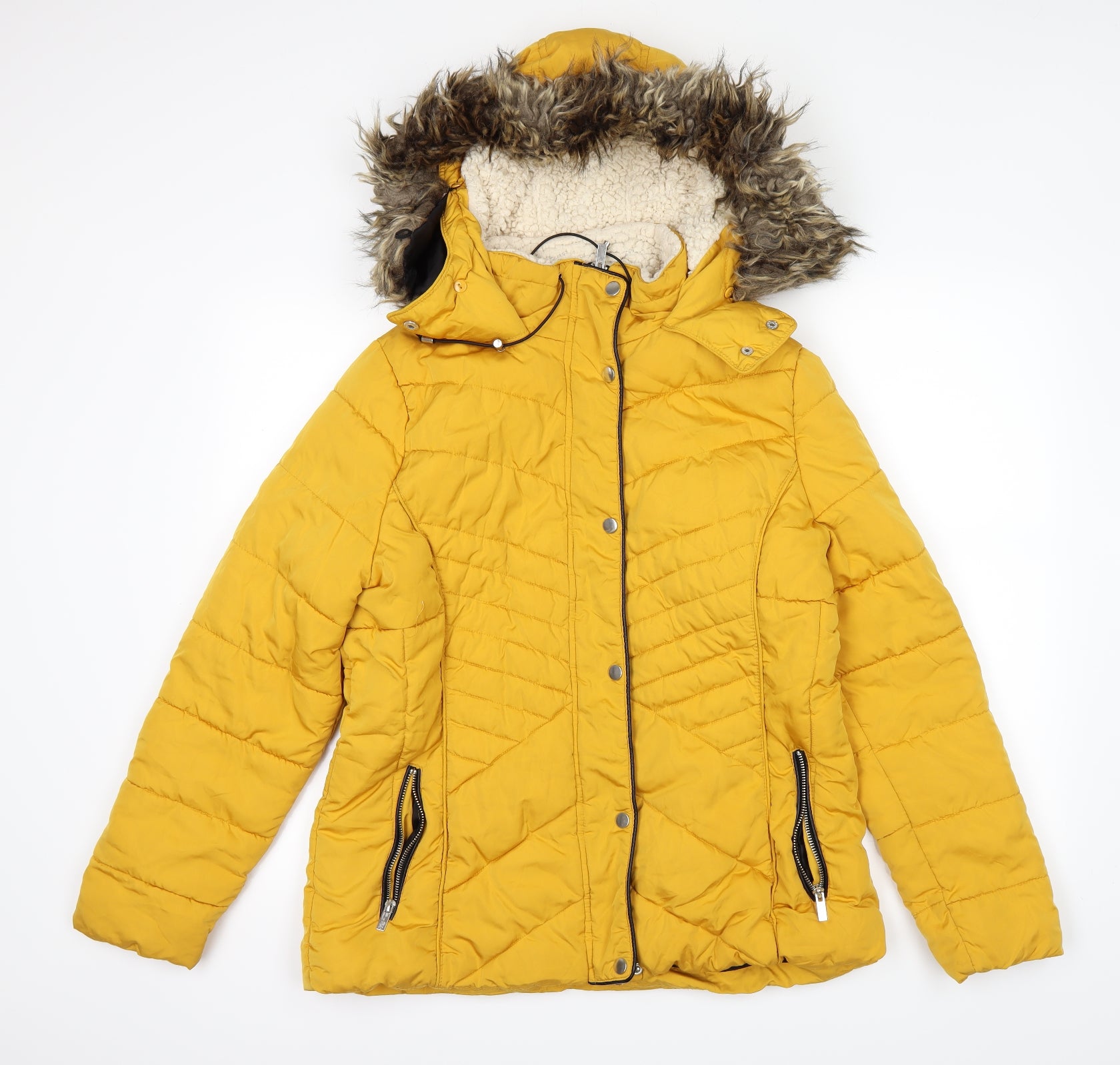 Mustard puffer jacket outlet new look