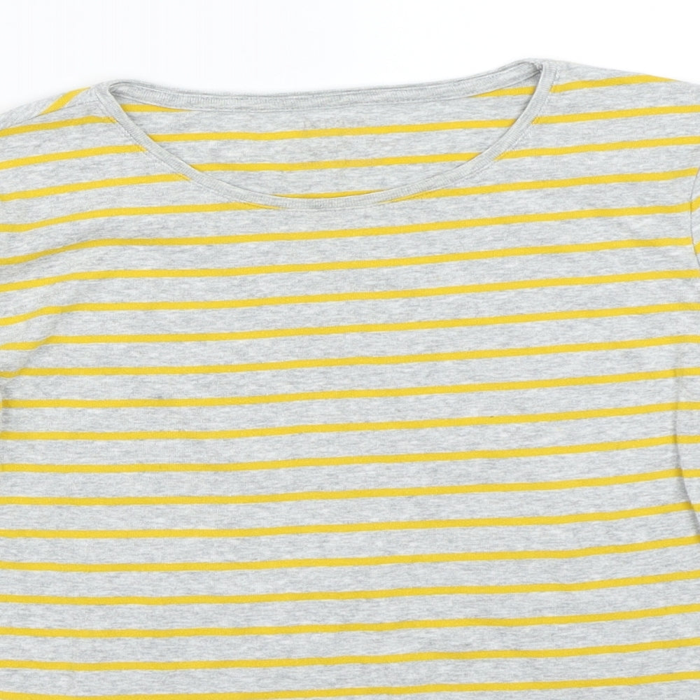 Papaya Womens Grey Striped  Basic T-Shirt Size 16