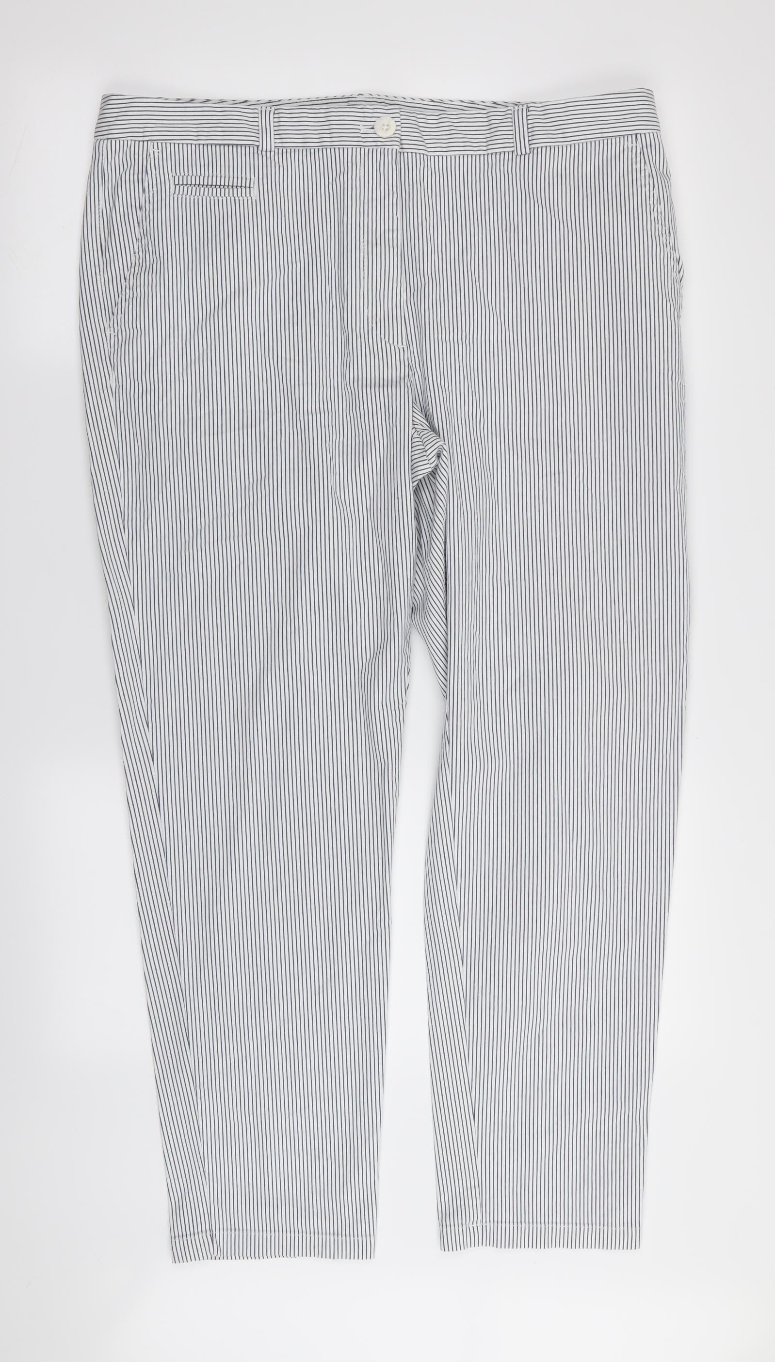 H&M women's gray stripe pants size 16