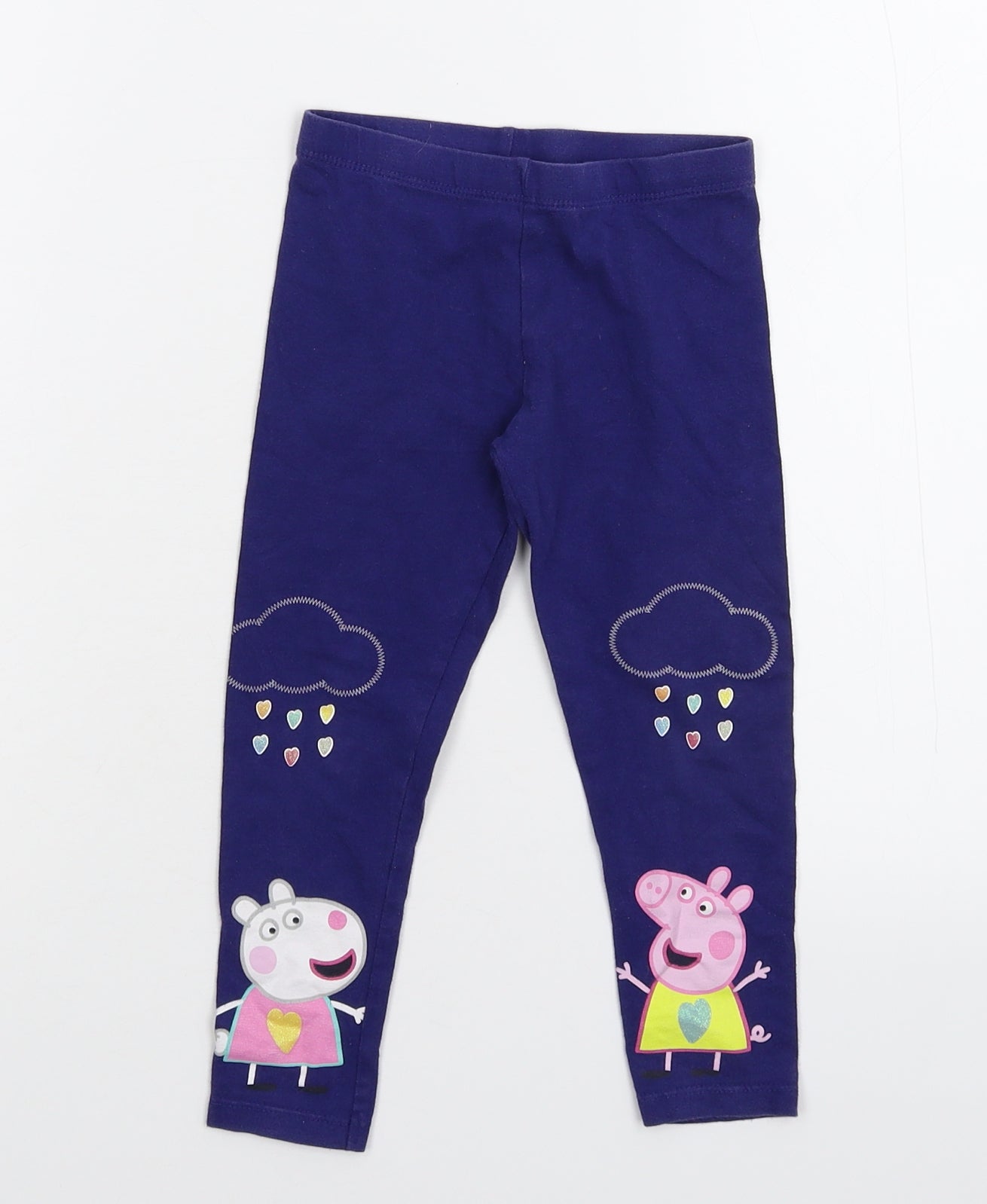 F&F Girls Pink Cotton Capri Trousers Size 2-3 Years Regular