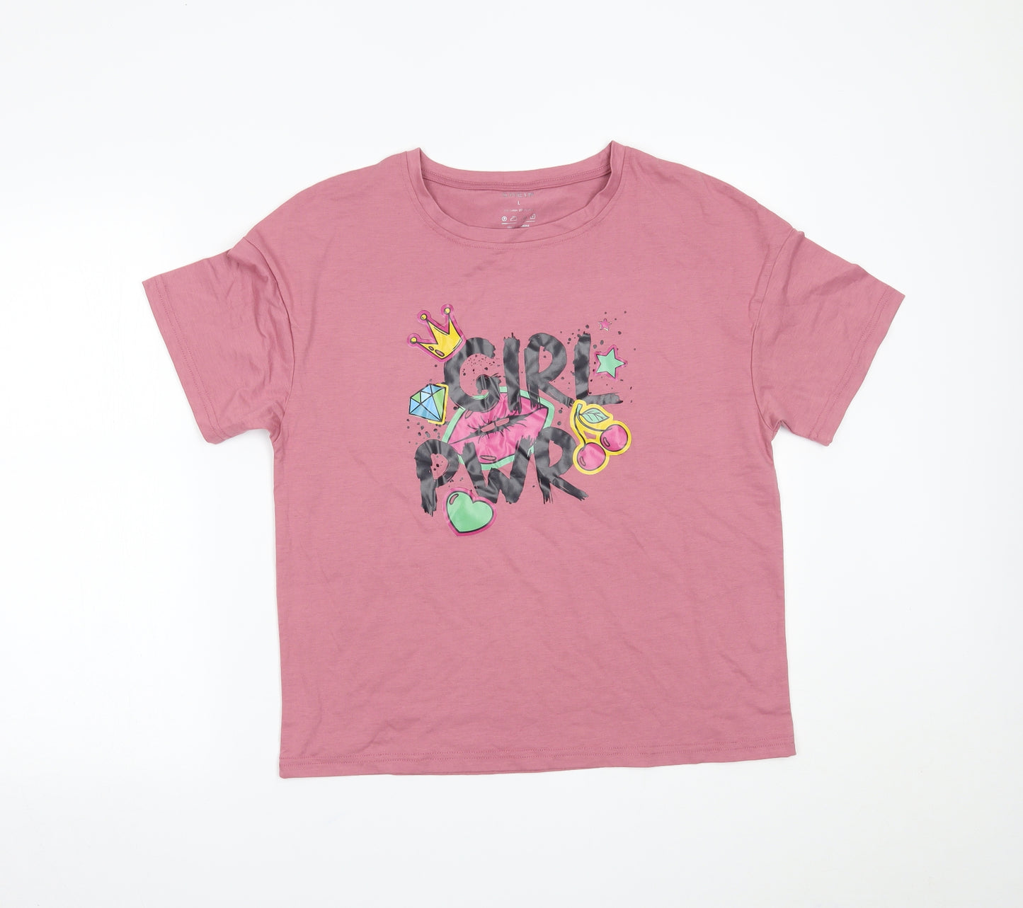 SheIn Womens Pink   Basic T-Shirt Size L
