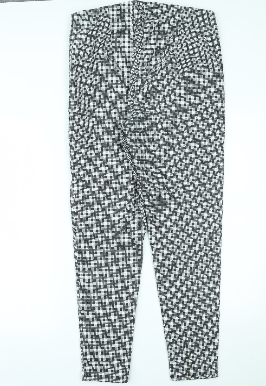 George Womens Black Check  Trousers  Size 16 L28 in