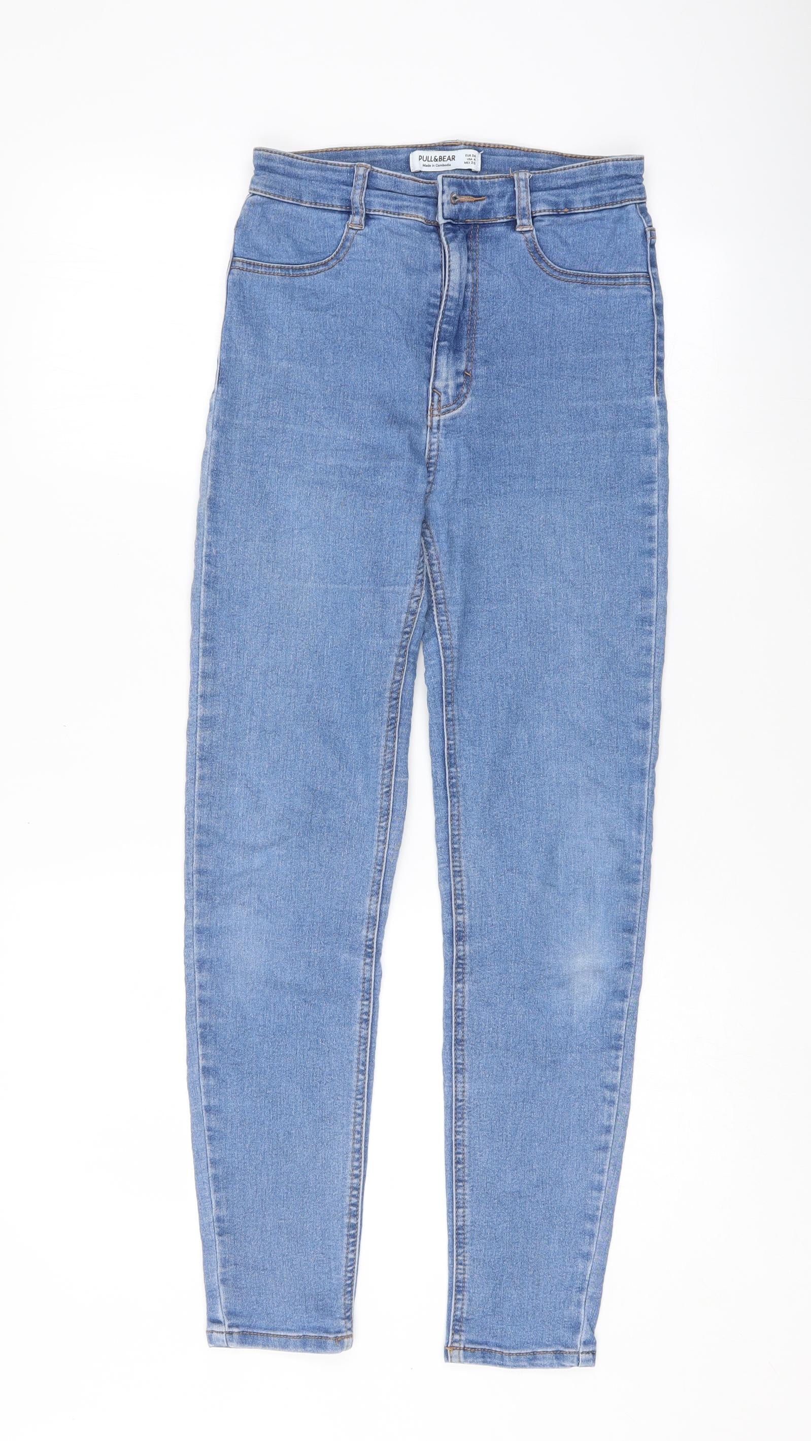 Pull&Bear basic mom jean in medium blue